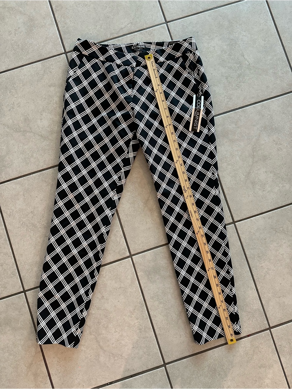 Express Black and White Plaid Skinny Pants size 4R